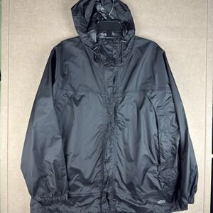 Campmor Women's 2XL Black Nylon Rain Jacket Hooded Windbreaker‎ Outdoor Hiking
